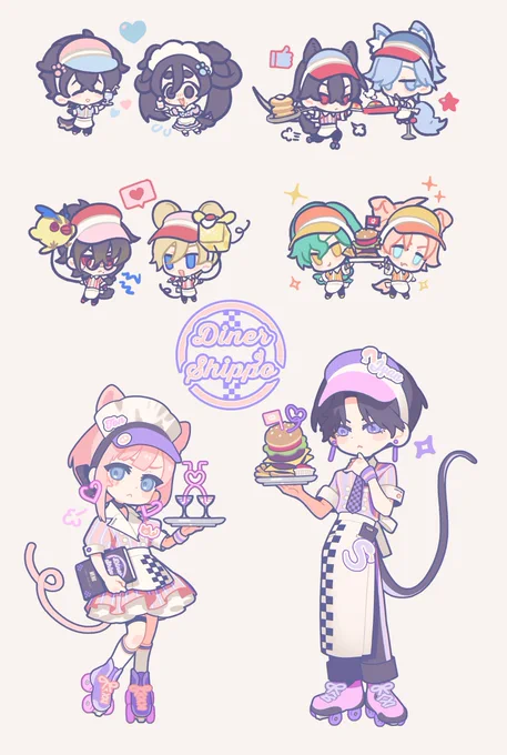 稀に可否のお問い合わせを頂くのですが、ミニキャラクターのご依頼もお引き受けしております! 小さいのからちょっと大きいの、べた塗り系から水彩筆系どのテイストも大丈夫です～