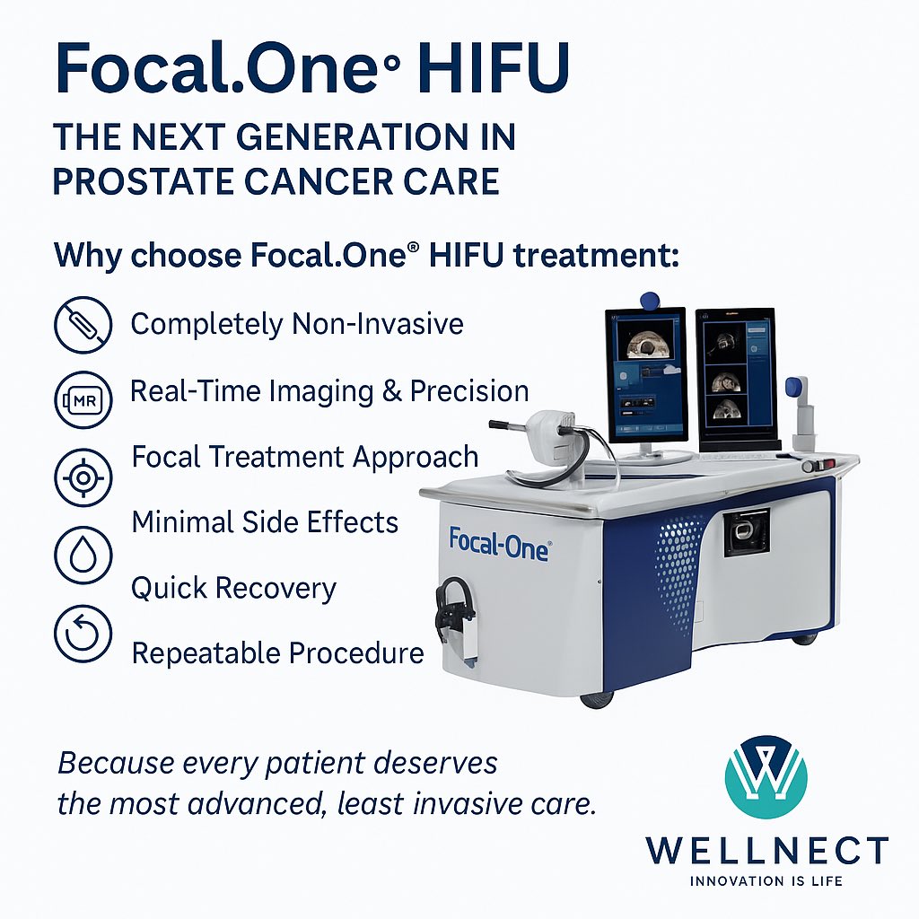 🌐 Focal.One® HIFU — The Next Generation in Prostate Cancer Care

When it comes to prostate cancer treatment, patients deserve precision, comfort, and quality of life.
That’s where Focal.One® HIFU (High-Intensity Focused Ultrasound) makes the