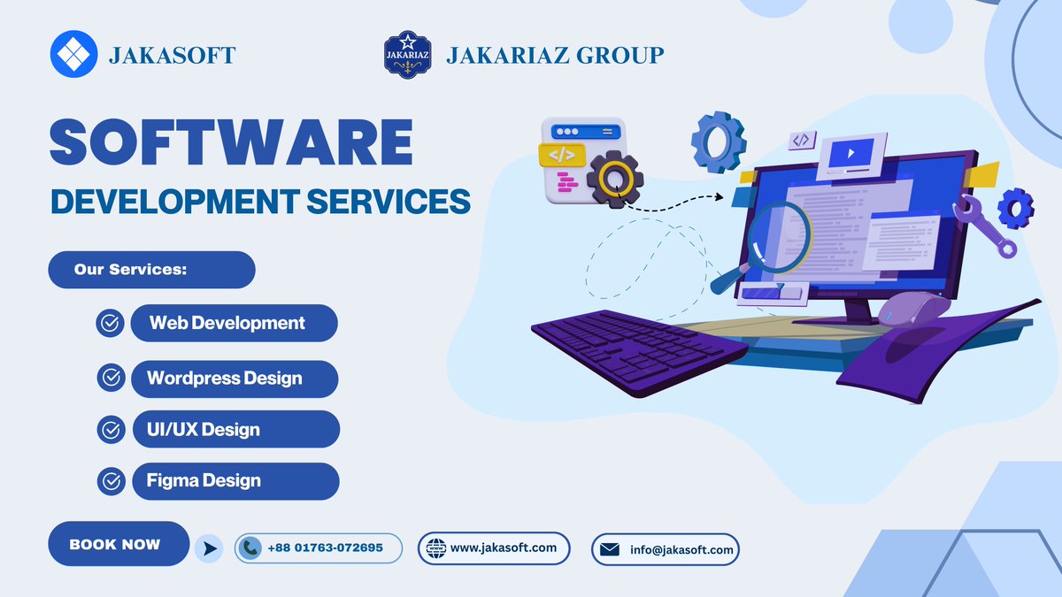 mdjakarianur's tweet image. Software Development Service — Build Innovative Solutions with JakaSoft
Startups | Enterprises | Agencies | Tech-Driven Businesses
site.jakasoft.com/software-devel…
WhatsApp: +88 01763-072695
Visit: jakasoft.com
Email: info@jakasoft.com
#SoftwareDevelopment #CustomSolutio