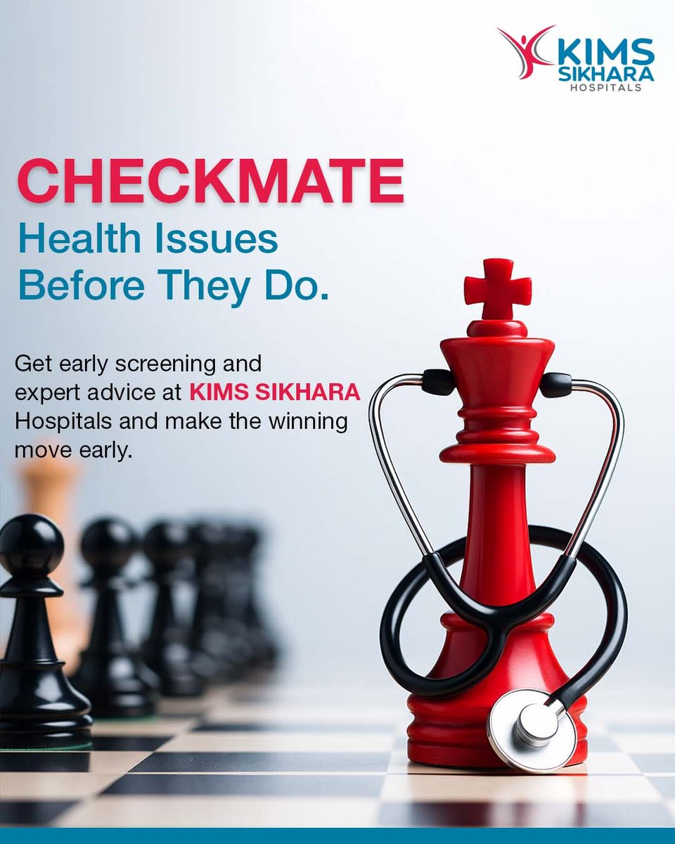 KimsSikhara's tweet image. Checkmate your health problems with KIMS SIKHARA Hospitals, Guntur! Your health is our priority, and we're here to provide top-notch medical care tailored to your needs. 

#KIMSSIKHARA #HealthCare #WellnessJourney #Guntur #StayHealthy #CheckmateYourHealth