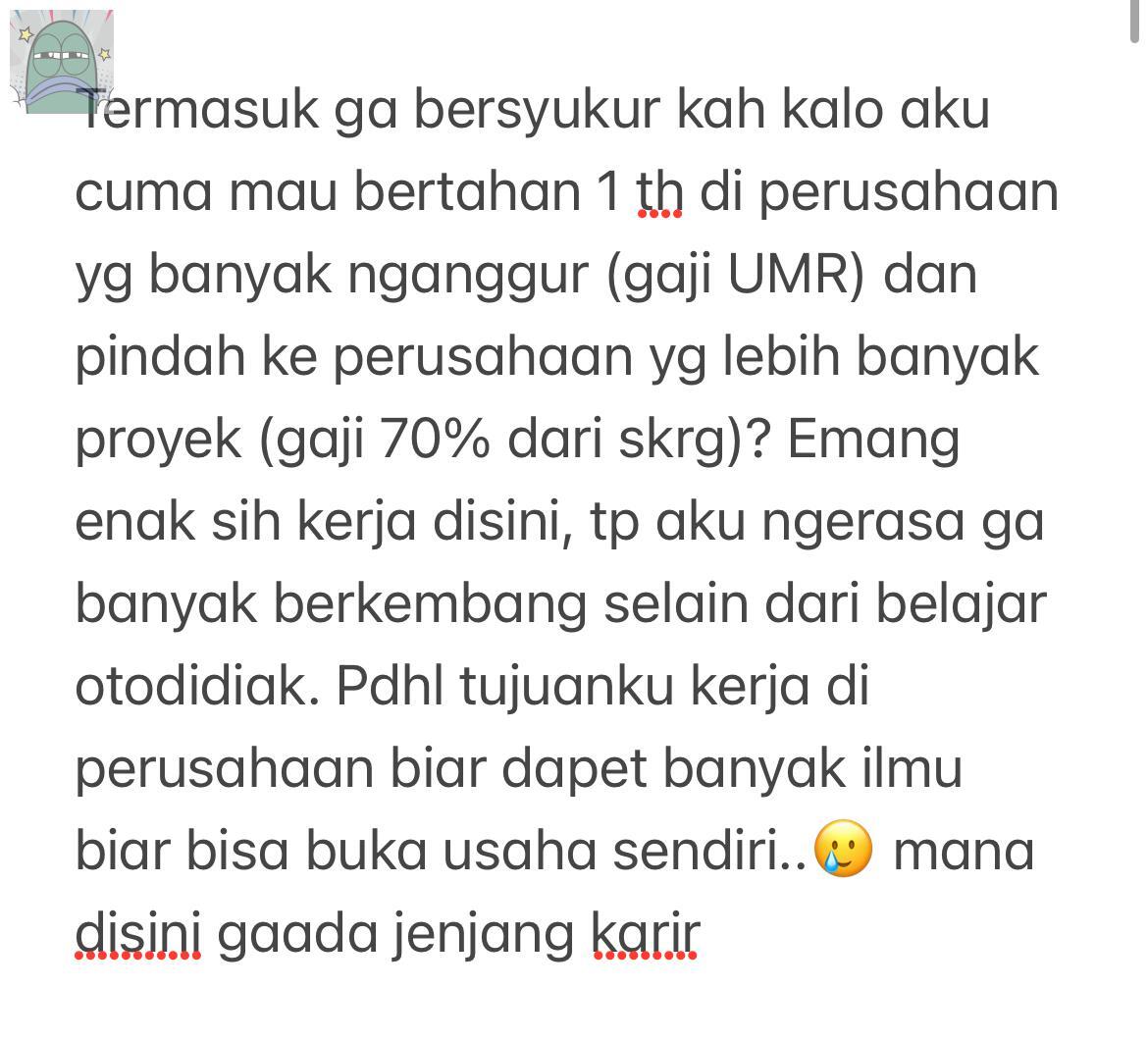 tanyarlfes's tweet image. 💚 no salty ya😭🙏 aku paham kok cari kerja susah, tapi aku coba mikir jangka panjang juga..