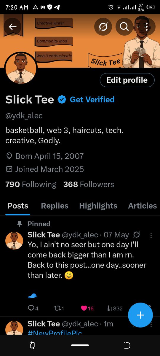 ydk_alec's tweet image. Previous account look Vs Now. 
All thanks to @itzkingB33   
I told him bruv I need a new PFP and cover, keywords; simple, expressive and lively. 
And then he delivered. 
Do you think he cooked?