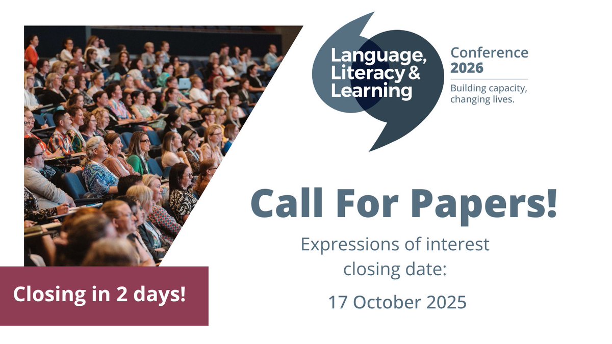 A final reminder:
The call for papers for the 2026 DSF Language, Literacy and Learning Conference closes on Friday!

To submit an expression of interest go to: form.jotform.com/252291109243855

Learn more at the conference website: dsfconference.net.au