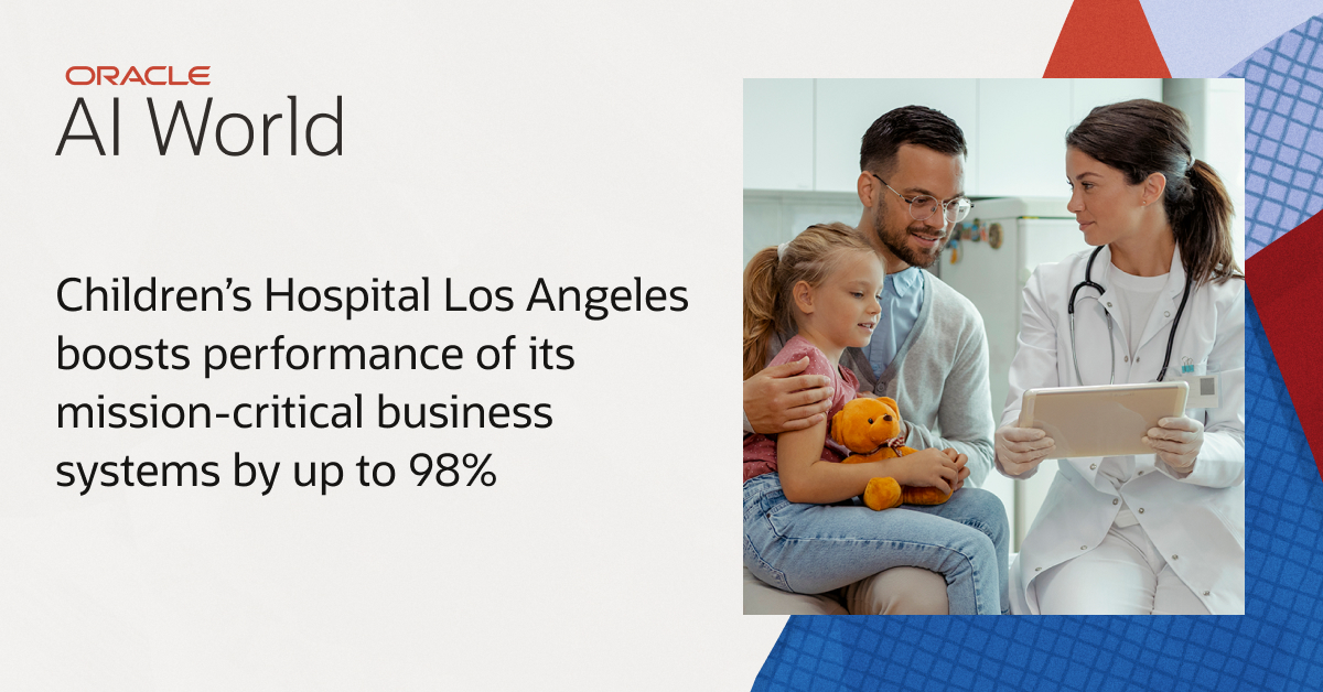 rajeshwaranj's tweet image. Learn how Children’s Hospital Los Angeles is taking advantage of Oracle Autonomous AI Database on Oracle Cloud Infrastructure: social.ora.cl/6014ALu5n #AIWorld