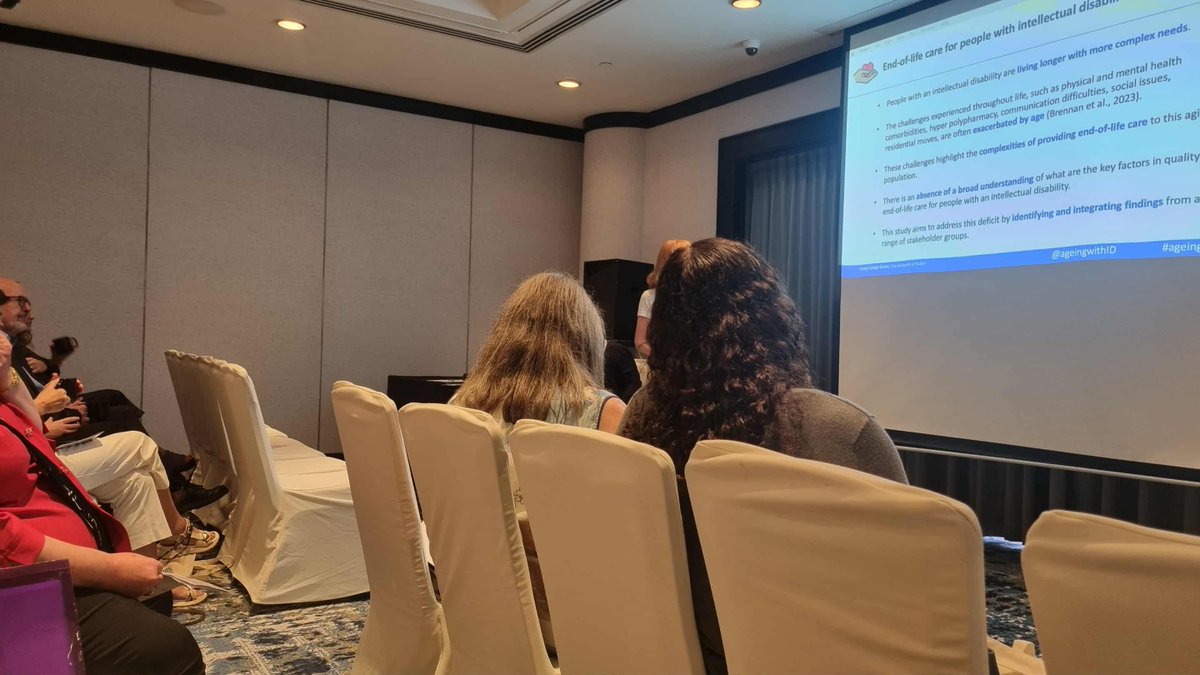 susanflynn1912's tweet photo. Margaret Haigh, Trinity College Dublin presents research on end of life care for people with intellectual disability in the context of longer lives and thus changing needs, at #IASSIDD2025 and #IASSIDDAsiaPacificCongress https://t.co/9GsVdusYBJ