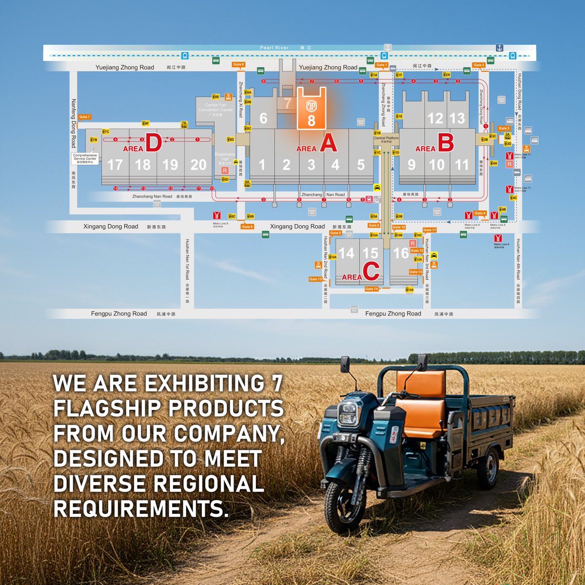 jinpeng_global's tweet image. The #CantonFair has commenced, and we warmly welcome your attendance. 7 #Jinpeng's representative products are on display for you. We look forward to achieving a successful cooperation!
#CantonFair2025 #EV #miniEV #tricycle #trike #cargotricycle #moto #rickshaw #tuktuk