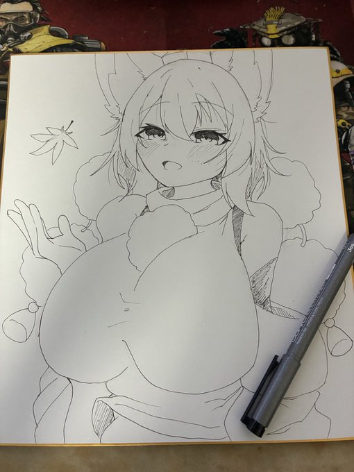 ガチ天才だから仕事行く前に線画終えた 