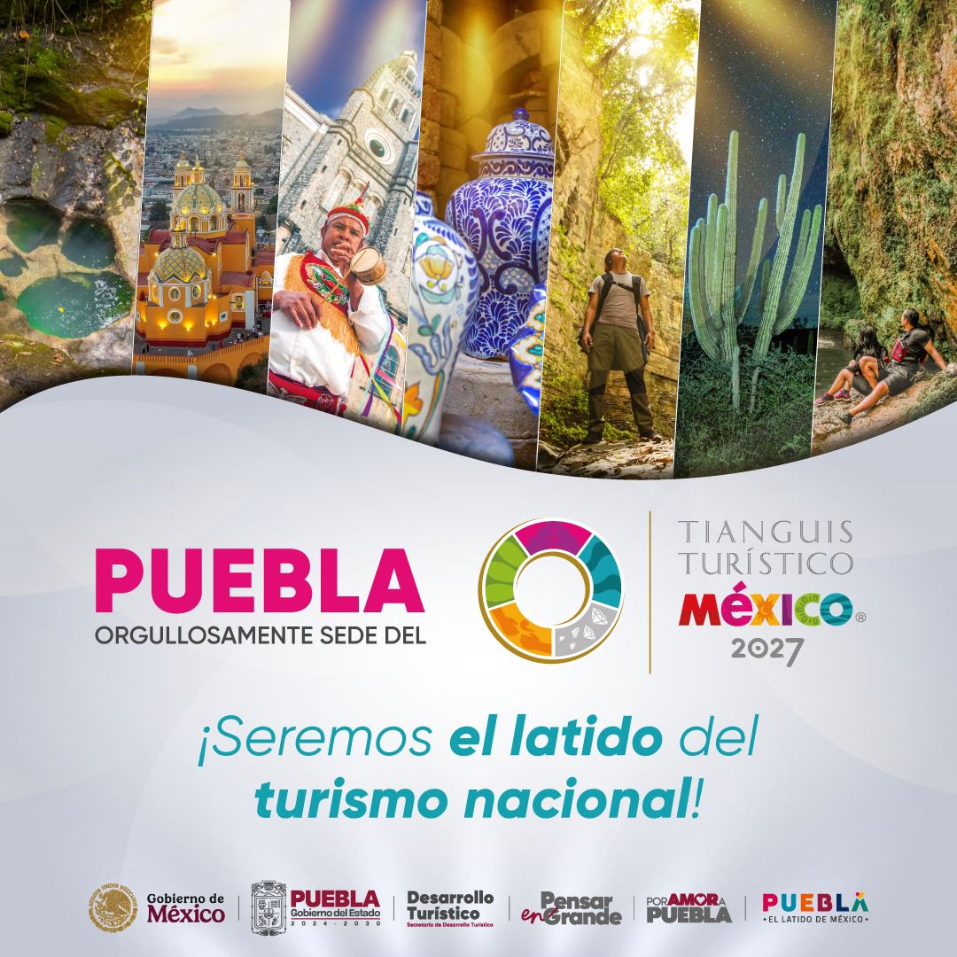 GalloDigitalMX's tweet photo. 🌎💫 El mundo pondrá sus ojos en #Puebla.

La cuna del mole, del arte y de la hospitalidad será sede del #TianguisTurístico2027.

Una decisión unánime que celebra lo que somos: tradición, innovación y orgullo mexicano. 🇲🇽💚
#TurismoConVisión

https://t.co/hL3alMmIYv https://t.co/t4aggyIONr