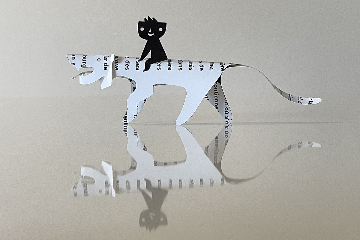Komei_Iwasaki's tweet image. トラと少年
#ペーパークラフト #トラ #papercrafts #tiger #handmade #design