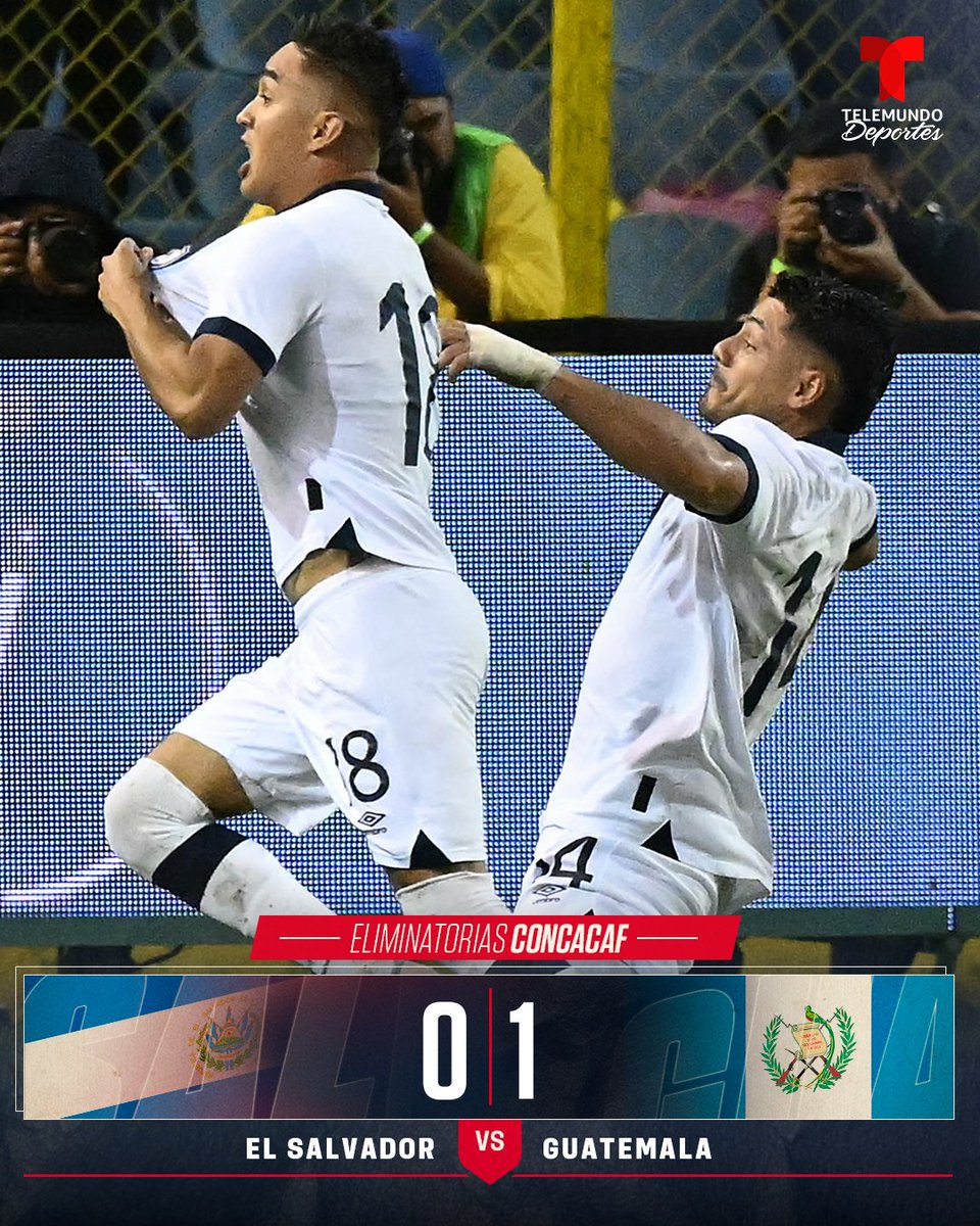 TelemundoSports's tweet photo. 🇬🇹 ¡LA GUATEMALA DE TENA SE ILUSIONA!

Los chapines consiguieron un TRIUNFAZO en el Cuscatlán venciendo a El Salvador por la mínima, con gol de Óscar Santis 🚨

✅ Es su primer triunfo y se ilusionan con la posibilidad de Mundial. 

¿Alcanzarán a clasificar? 🤔

#EliminatoriasConcacaf #RumboAlMundial #MundialTelemundo