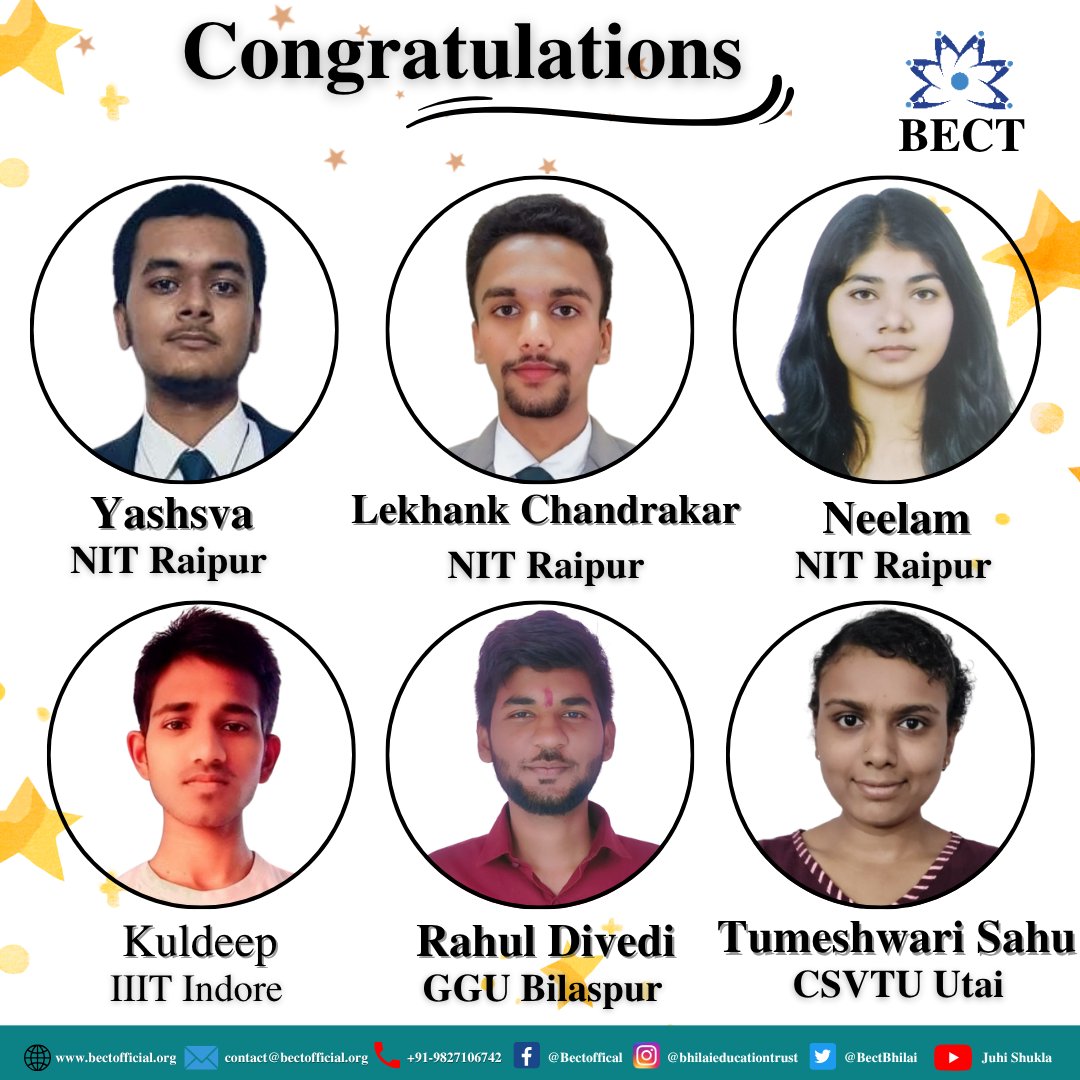BectBhilai's tweet photo. 🎉 Celebrating Achievements @BECT 2025! 🎉
Proud moment as 22 students secure seats in #AIIMS, Govt Medical Colleges, #NITs, #IIIT, GFTIs &amp; top institutes across India! 🌟

This year’s results are double from last year — a true reflection of growth, guidance &amp; grit! 💪 https://t.co/QeVPqkZ9eF