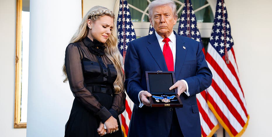 PauLy7_7's tweet photo. Charlie Kirk has been posthumously awarded the Presidential Medal of Freedom by President Trump. The honor, the highest civilian award in the U.S., was accepted by Kirk's widow, Erika Kirk, during a White House ceremony held on the day he would have turned 32.

For Charlie ❤️ https://t.co/PmnZ7dfn6d