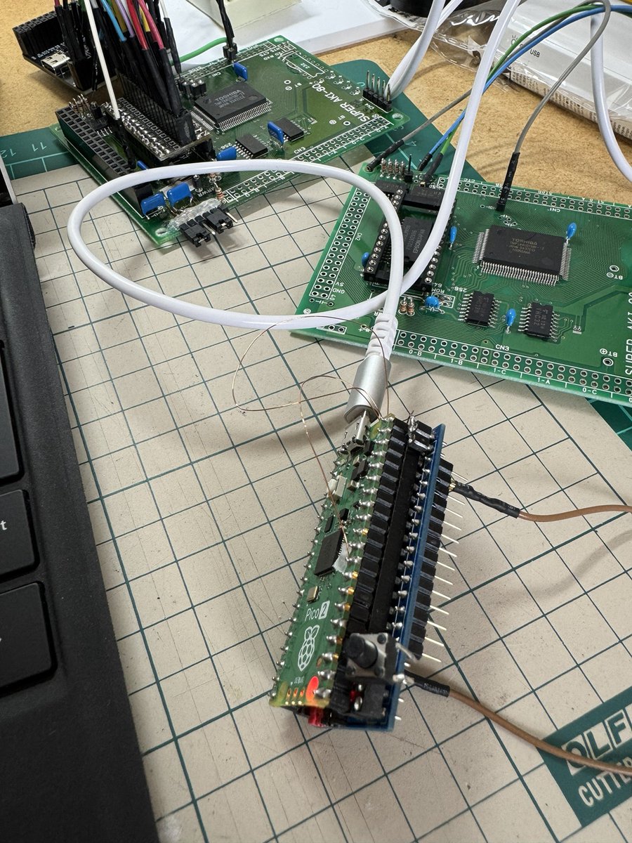 DragonBallEZ's tweet photo. 例によって @74thさんの pin-check-firmwareでチェック‼、、GPIO24外れたなー😅 #ラズピコ2 #GPIO23 #GPIO24 #Pico2ROMEmu #32KB https://t.co/XhOWonenWb
