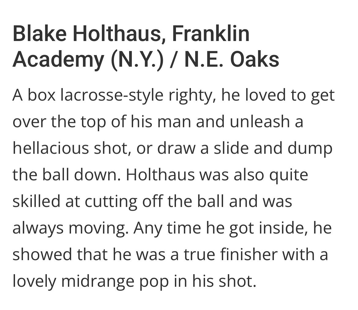 ‘27 Att Blake Holthaus Franklin Academy Malone, NY