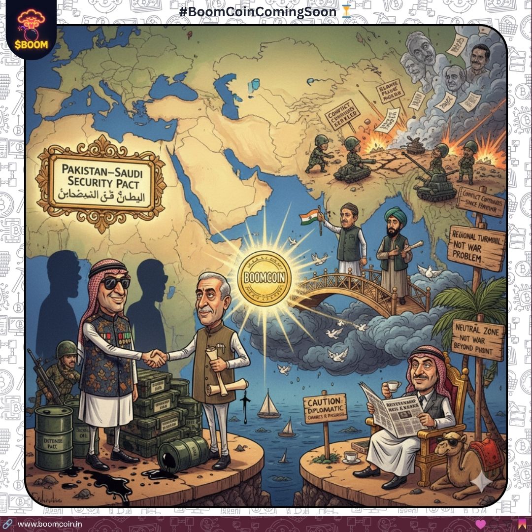 Boomcoindotin's tweet photo. Oil, borders &amp; diplomacy reshape Asia -
🇵🇰🤝🇸🇦 Security pact fuels power.
🇮🇳🌉🇦🇫 Build bridges of trade &amp; hope.
🔥 Border wars return in chaos.
While they play politics, BoomCoin gives power back to YOU.
💣 Freedom. Transparency. Future.
#BoomCoin #GeoPolitics #CryptoRevolution https://t.co/eOFRfXDRyp