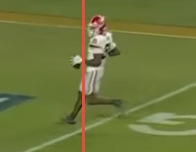 thebigdent's tweet photo. After doing some investigation, I can confidently say the player DID have possession when he crossed the goal line Saturday night. 

Not sure what all the fuss is about. This definitely should’ve been a TD! 😁 #GoDawgs https://t.co/qFmUwQaf5S