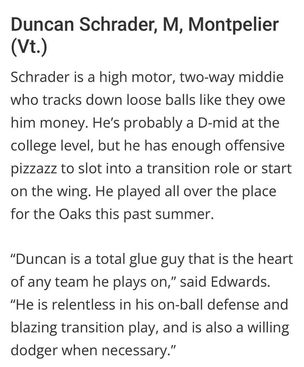 Uncommitted ‘26 Mid Duncan Schrader  Montpelier VT