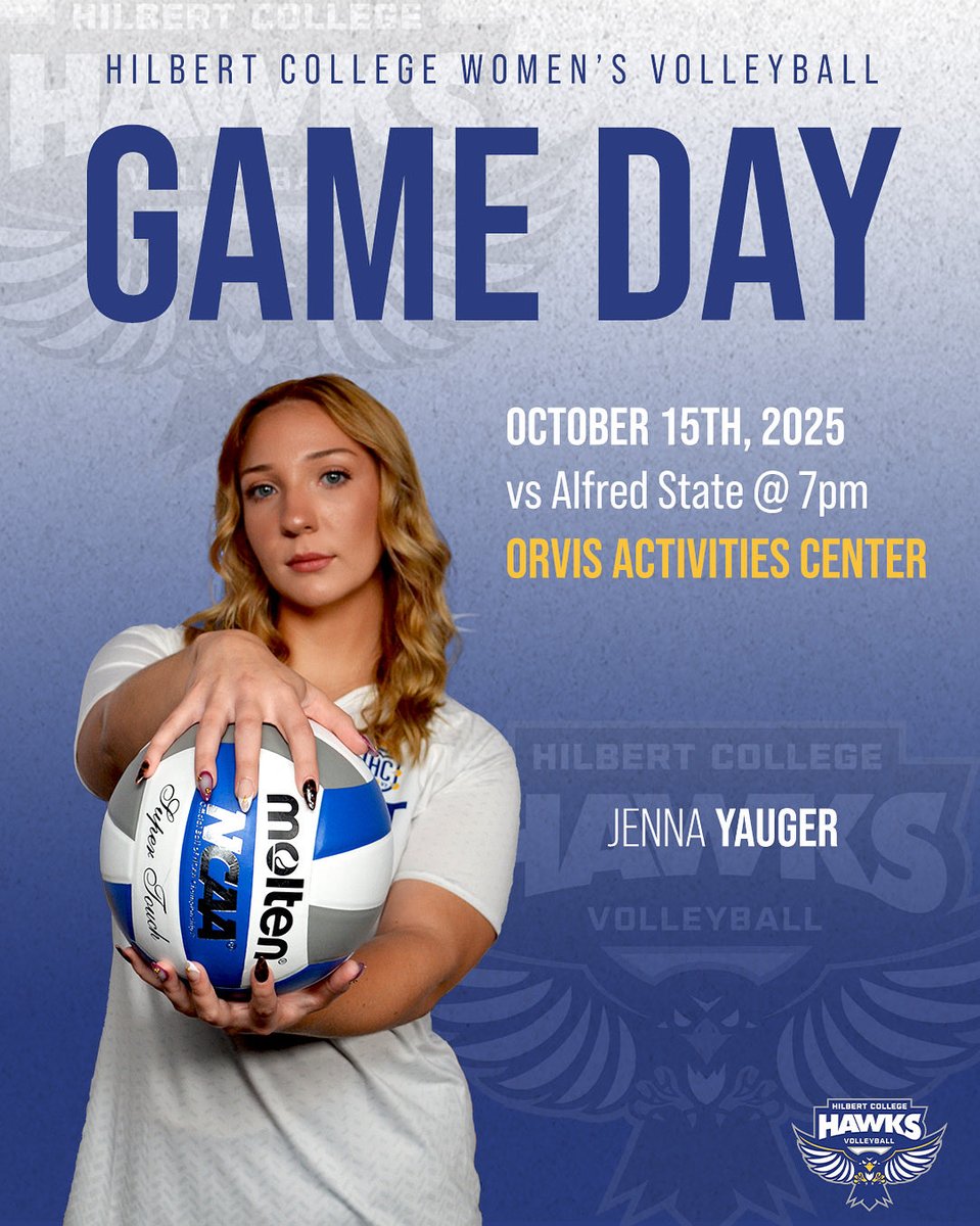 AMCC CONFERENCE MATCHUP!!! The Hawks face off with Alfred State!!! 💙🤍💛🩶🖤 #hawkyeah #rollbirds #gobirds #volleyball #womensvolleyball #ncaa #ncaavolleyball #ncaavb #ncaawomensvolleyball #ncaad3 #ncaadivision3 #ncaadivisioniii