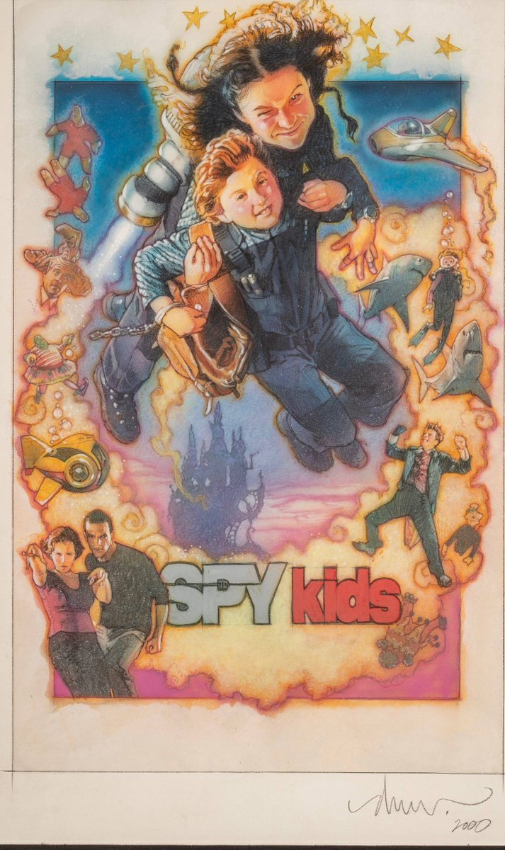 Rodriguez's tweet image. Drew Struzan was such an amazingly talented and warm hearted guy. Greg Nicotero told me Drew was selling his originals back in 2011,  so I went to Drew’s studio with the intention of buying the Spykids art he made back in 2000. Drew was so generous, he refused to have me pay for…