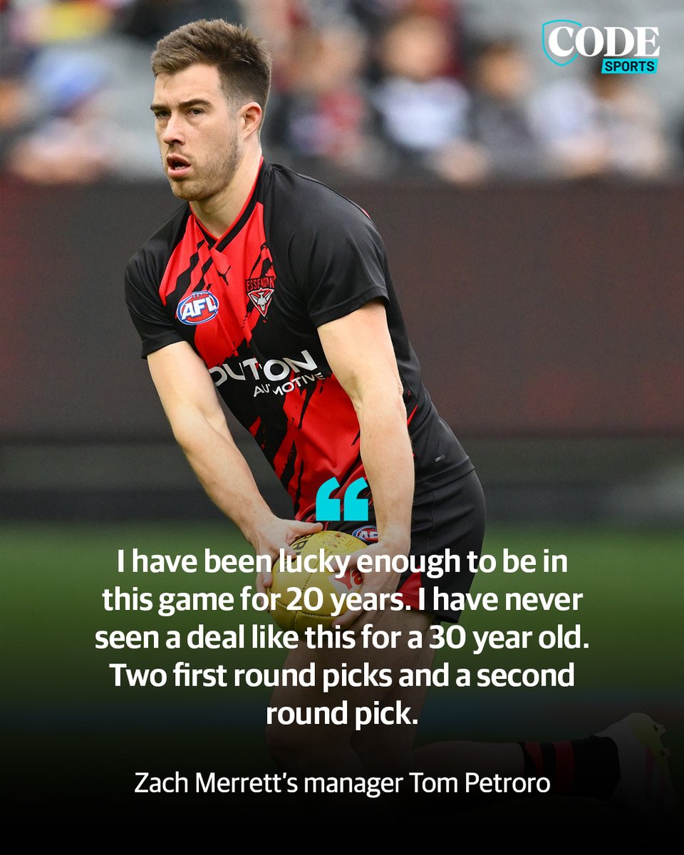 codeaflau's tweet image. Zach Merrett’s manager Tom Petroro has gone public to make clear his client wants out of Essendon.
DETAILS | bit.ly/4oe0T6y