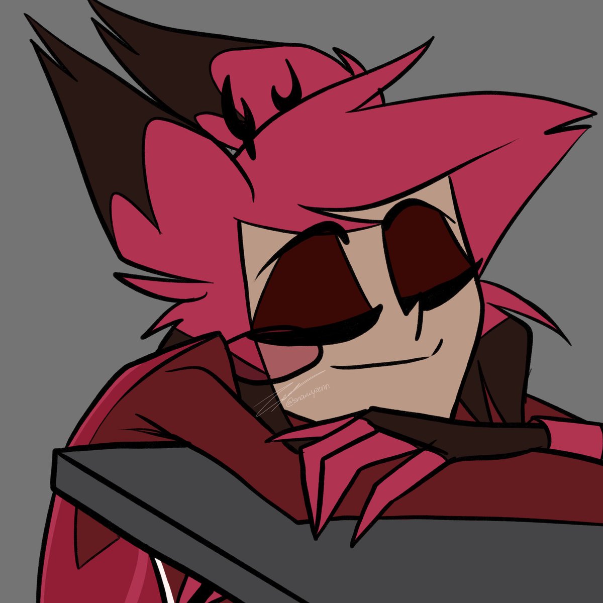 (7/20) 
The Killer is Eepy
#AlastorHazbinHotel #HazbinHotelFanart #hazbinhotel #alastor