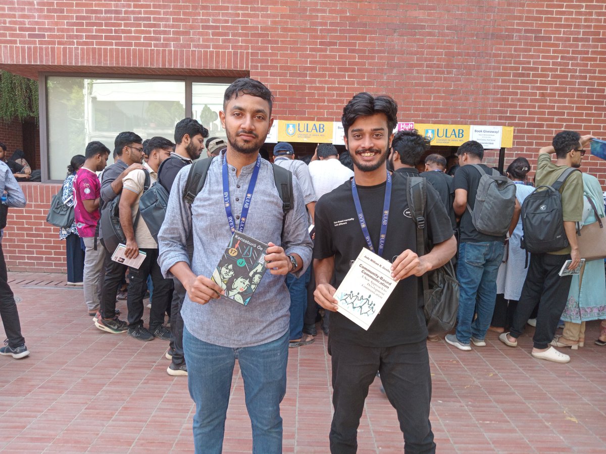 LibraryULAB's tweet image. ULAB library is organizing a book giveaway program to distribute books among ULABians as complimentary. Books of DEH and GED were provided among ULABians on the day two (October 14, 2025).