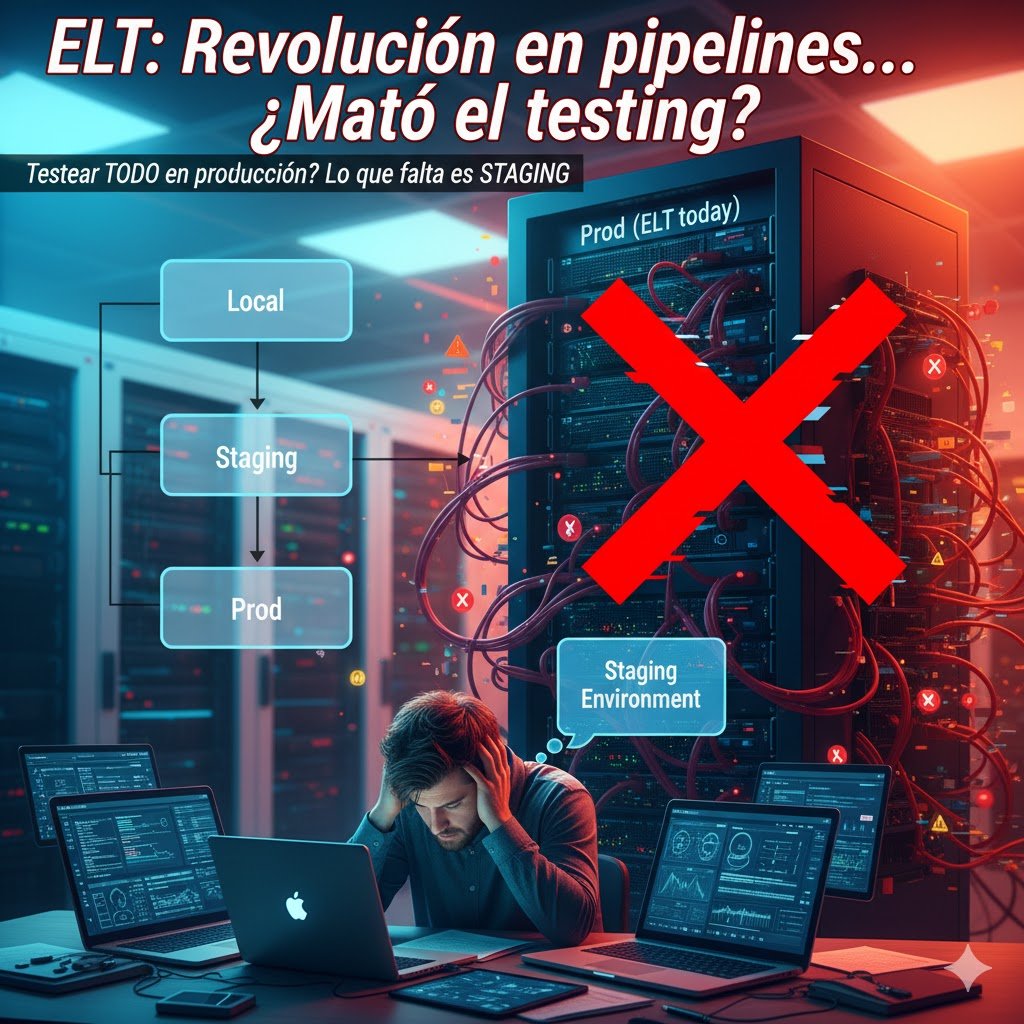 soyomarvaldezg's tweet image. ELT revolucionó los pipelines... pero mató el testing.

El problema no es la orquestación ni el monitoreo: es que testean TODO en producción.

Lo que falta no es otro dashboard, sino un entorno de staging.

#dataengineering #ETL #ELT #bestpractices #devops #staging #testing