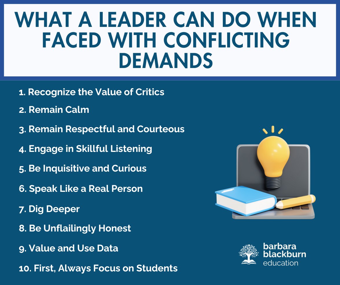 "When faced with conflicting parental, school, or community, demands, what does a leader do? Principals are often caught in the middle, and it seems as though no decision can possibly satisfy the conflicting demands".
barbarablackburnonline.com