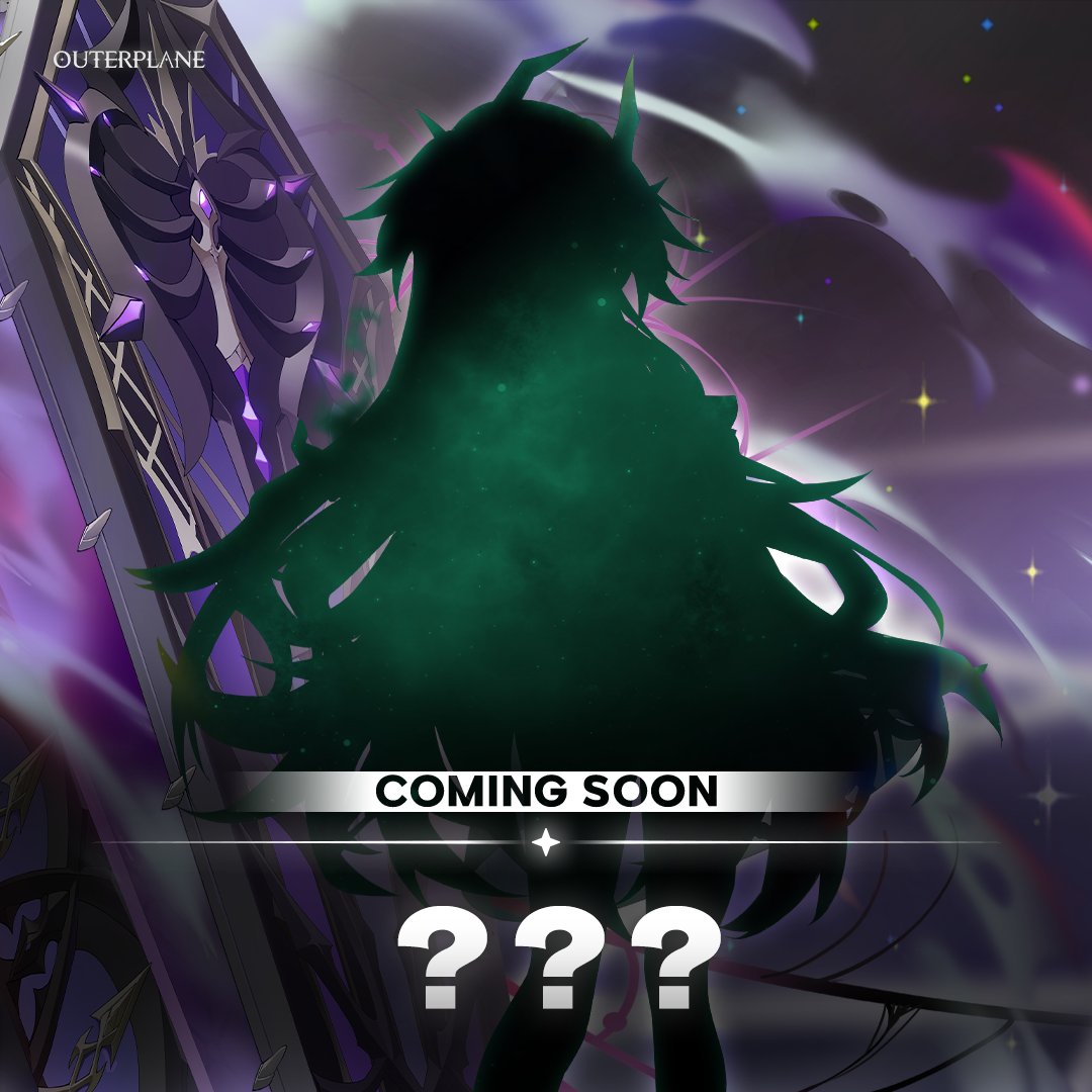 📣 Here's the silhoutte of our new hero!
What class and element are you hoping they'll be??

#OUTERPLANE