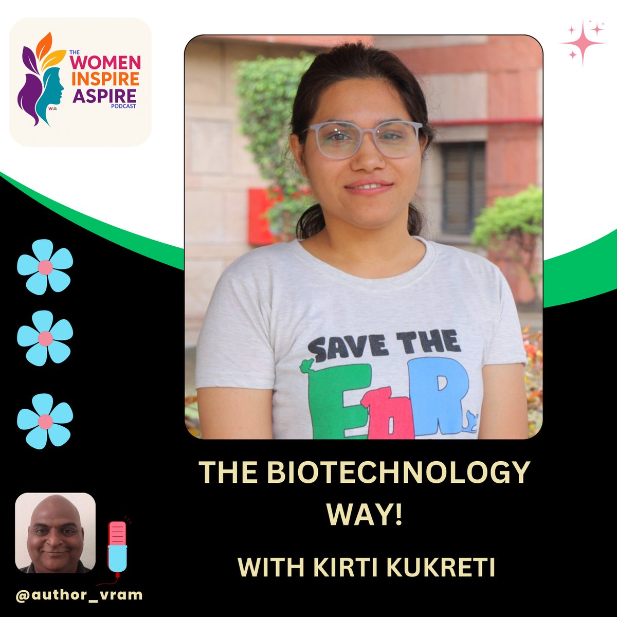 The Biotechnology Way! - With Kirti Kukreti
youtu.be/v_X3uzZXGew

#womeninspireaspire #women #inspire #aspire #podcast #science #chemicalengineering #biotechnology #ecofriendly #jetfuel #pharma #cosmetics #research #iitbombay