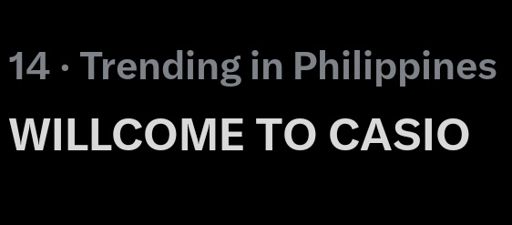 hindi pababayaan ang brands ni will kaya ipa top five nyo ang tag goooo WELCOME TO CASIO WILL ASHLEY!!

reply, "kaya mag top five" twenty times

WILLCOME TO CASIO
WILLCOME TO CASIO
#WillAshleyxCasio