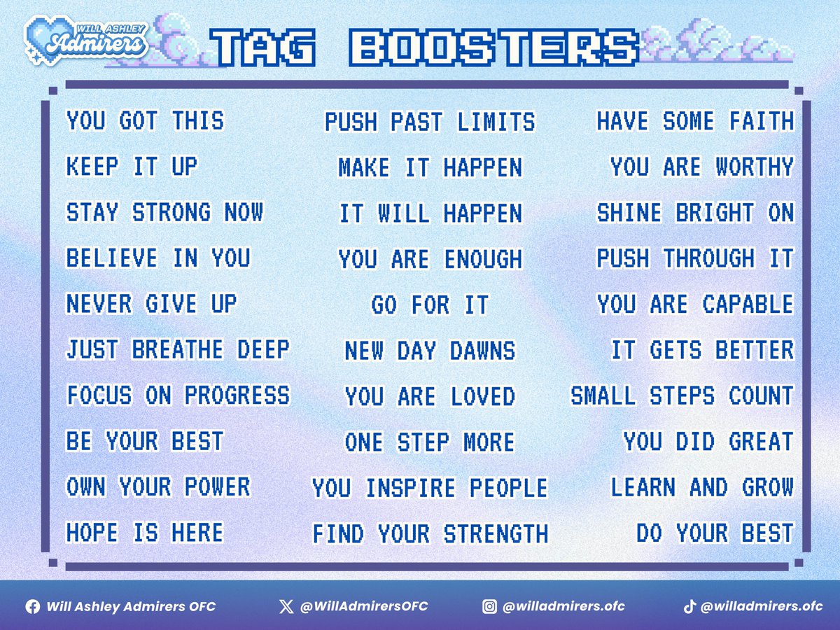 Tag boosters are back!

WILLCOME TO CASIO 
WILLCOME TO CASIO 
#WillAshley #WillAshleyxCasio