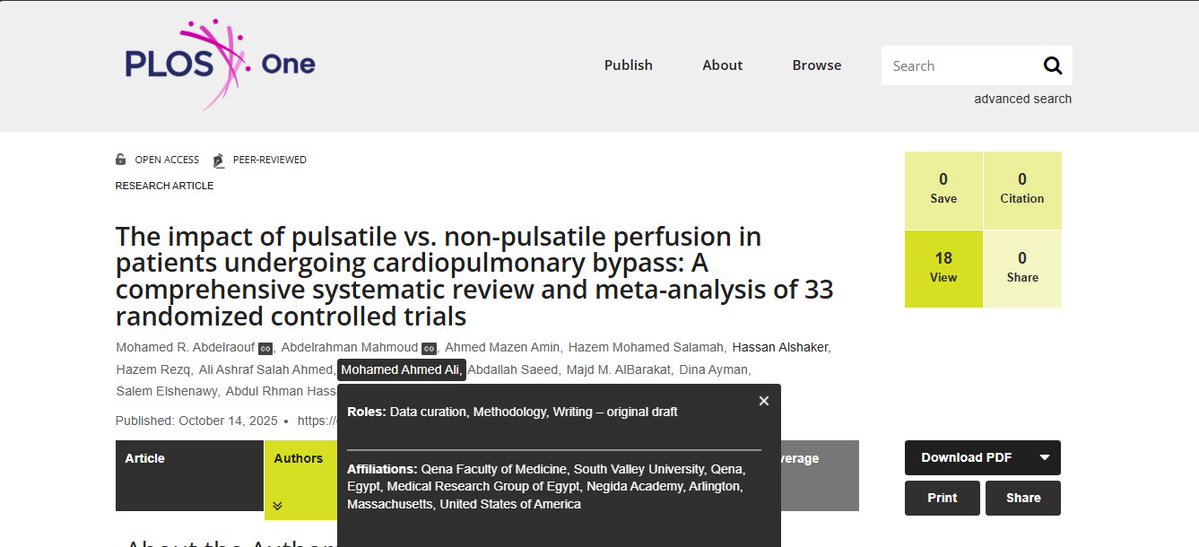 Our recently accepted manuscript has been published. 🎉
You can access it for free here:
journals.plos.org/plosone/articl…

#Cardiology
#Cardiothoracic_surgery
#Cardiopulmonary_Bypass