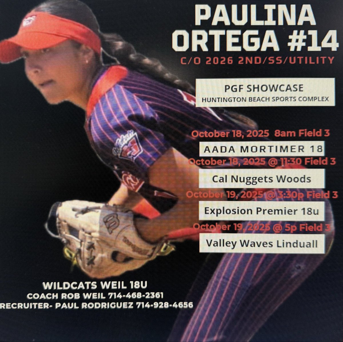 Pau_Ortega2026's tweet photo. Surf City PGF Showcase
Come checkout #14
Huntington Beach Sports
Complex Field 3
#WILDCATS_WEIL_18U https://t.co/35NbhUOCNE