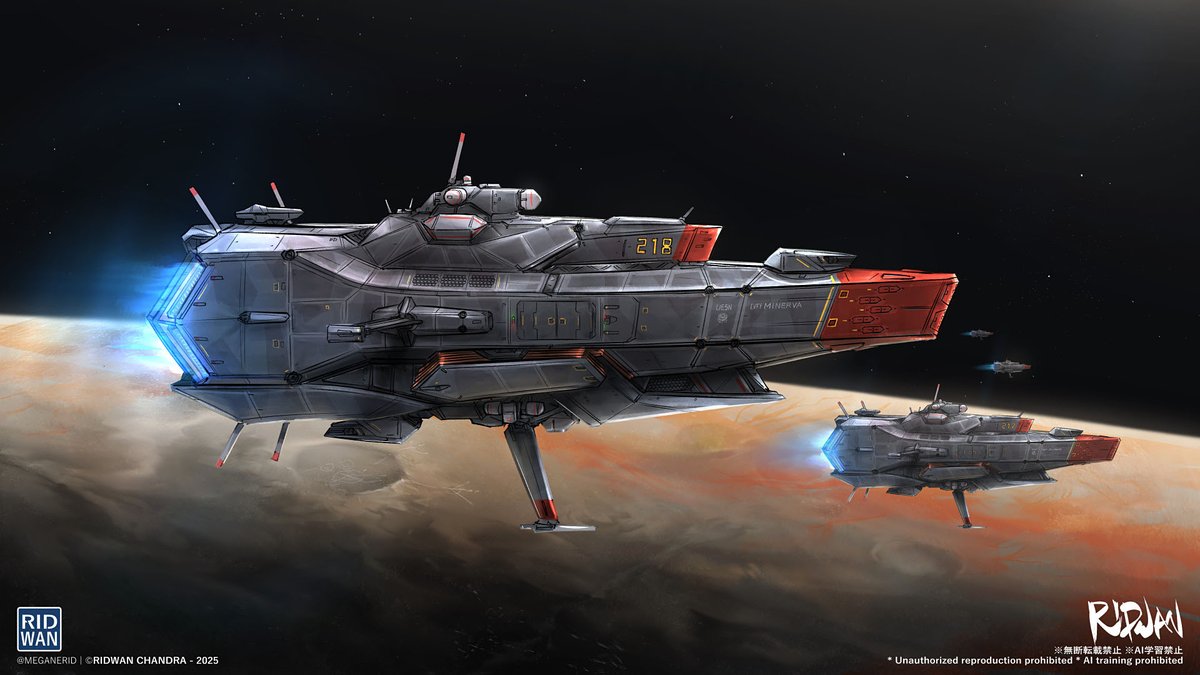 meganerid's tweet image. Yo it's #PortfolioDay again!
I'm Ridwan, I draw various things, 2D and 3D. Here's some of my random scifi stuff!