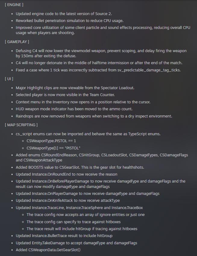 Release Notes for the CS2 Update are OUT ‼️