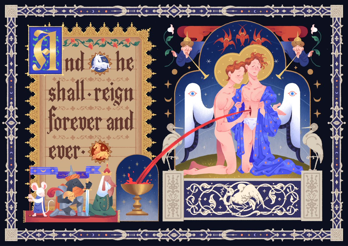 Hello #PortfolioDay I do detailed illustration inspired by medieval manuscripts!
