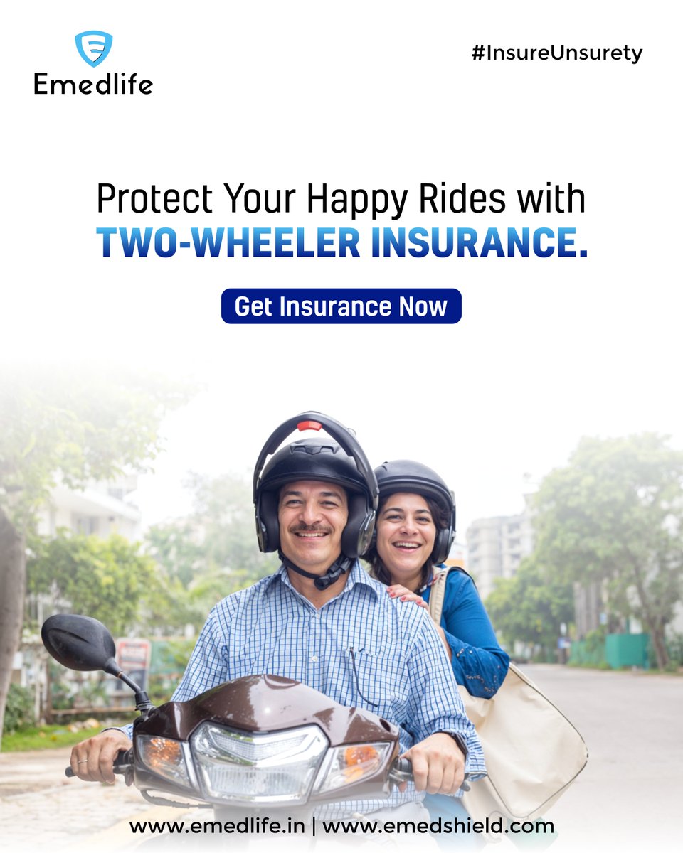 EmedlifeB's tweet photo. Every ride deserves safety, every journey deserves peace of mind 🛵💙
 Secure your two-wheeler today and keep your happy moments protected on every road.
🌐 https://t.co/ArgI0nGmZ6 | https://t.co/bKBNWiokUW
#TwoWheelerInsurance #RideSafe #InsureUnsurety #emedlife https://t.co/WhDcmCaOug