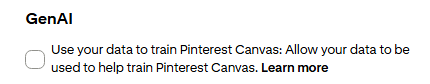 two1ong's tweet photo. omg u can Uncheck Ai in Pinterest.

(settings>privacy&amp;data> uncheck ai) https://t.co/S9s1jqeoBA