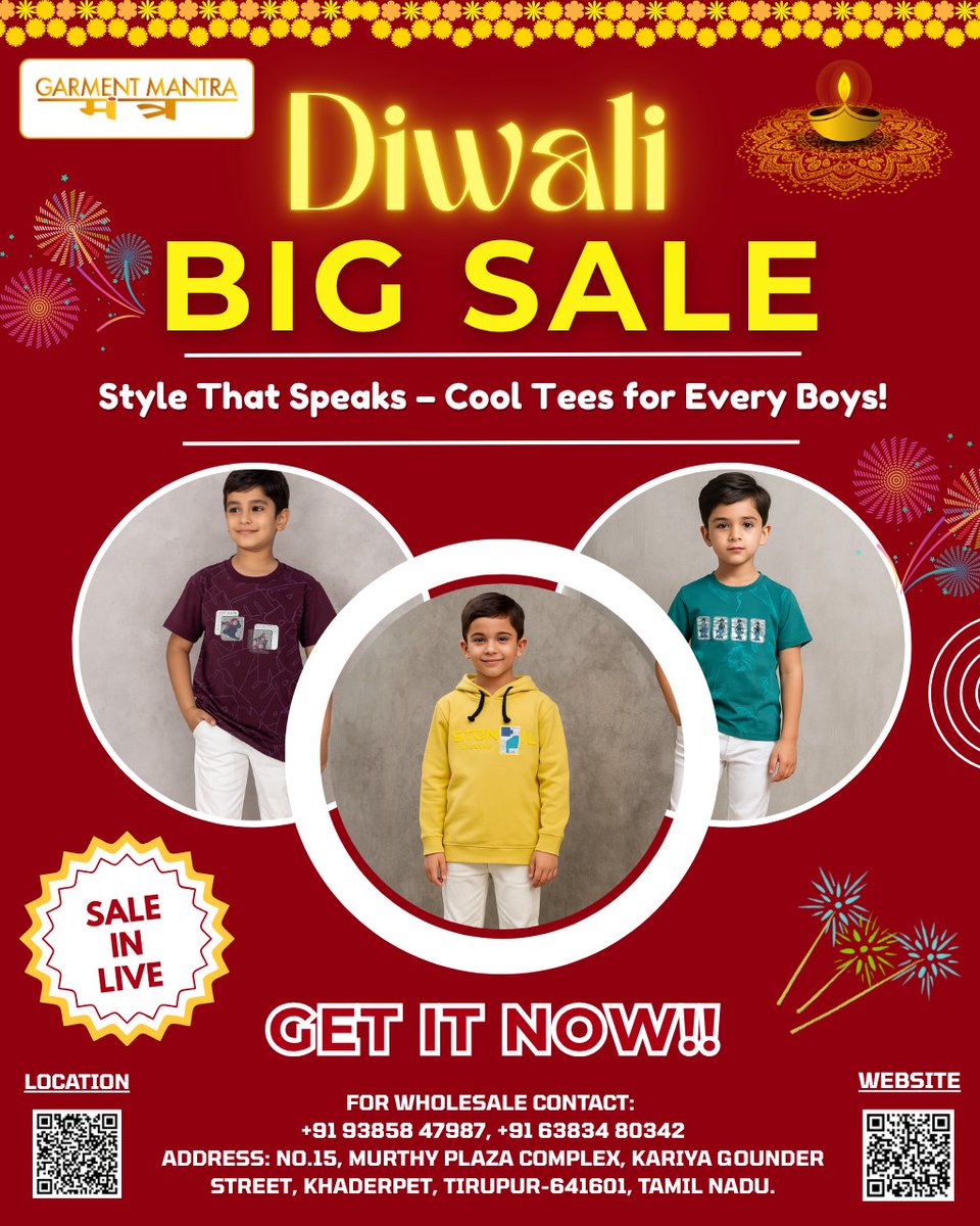 GarmentMantra's tweet photo. 🎆 Make This Diwali a Stylish Win for Your Store! 🎆
👕 Stock your shelves with our Exclusive Boys’ T-Shirt Collection 

#Diwali2025 #WholesaleClothing #DiwaliCollection #FashionWholesale #BoysTshirts #Tshirt #Tshirts #Hoodies #HylexFashion #Hylex #GarmentMantra https://t.co/0dQz3TtefK
