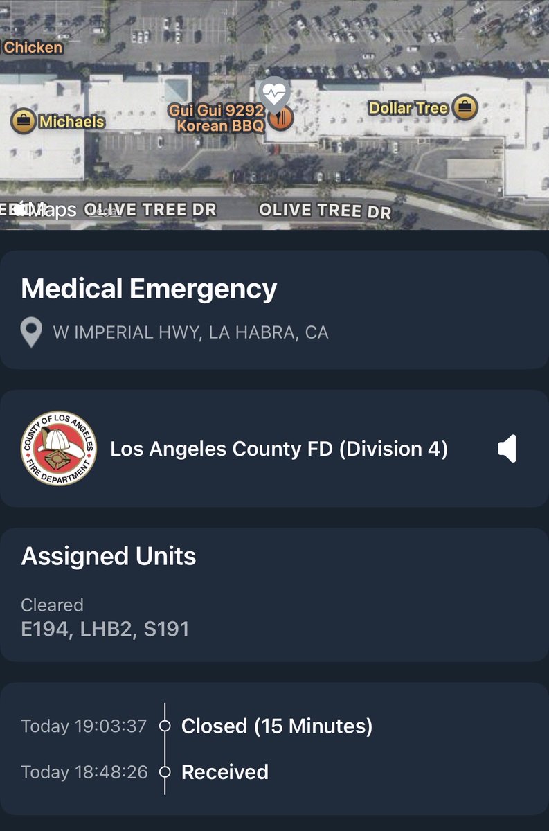 OC_Scanner's tweet image. BREAKING 🚨🚨 

#LaHabra / #California 

At approximately 6:43pm this evening La Habra Police responded to a shots fired call at 1240 W Imperial Hwy (Gui Gui Korean BBQ) due to a report of shots fired. Officers and LA County Fire Paramedics responded and located an adult male and