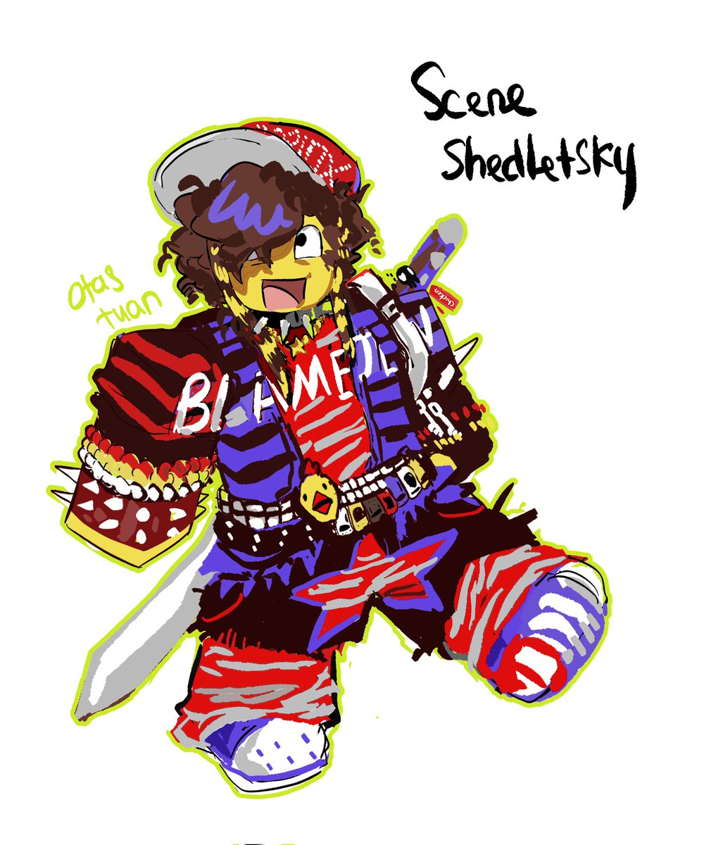 Otastuan's tweet image. Ho scene shed, i have no idea between red or purple so i used both