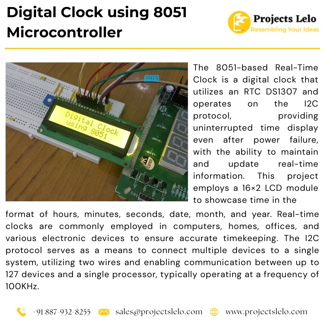 ProjectsLelo's tweet image. Master the 8051!⏰Need an Engineering or BSc Mini-Project?
📞wa.me/918356839486
📩sales@projectslelo.com
🌐projectslelo.com
#FinalYearProject #ReadyMadeProject #EngineeringProject #MiniProject #BTechProject #DiplomaProject #IoTProject #RoboticsProject #ProjectsLelo