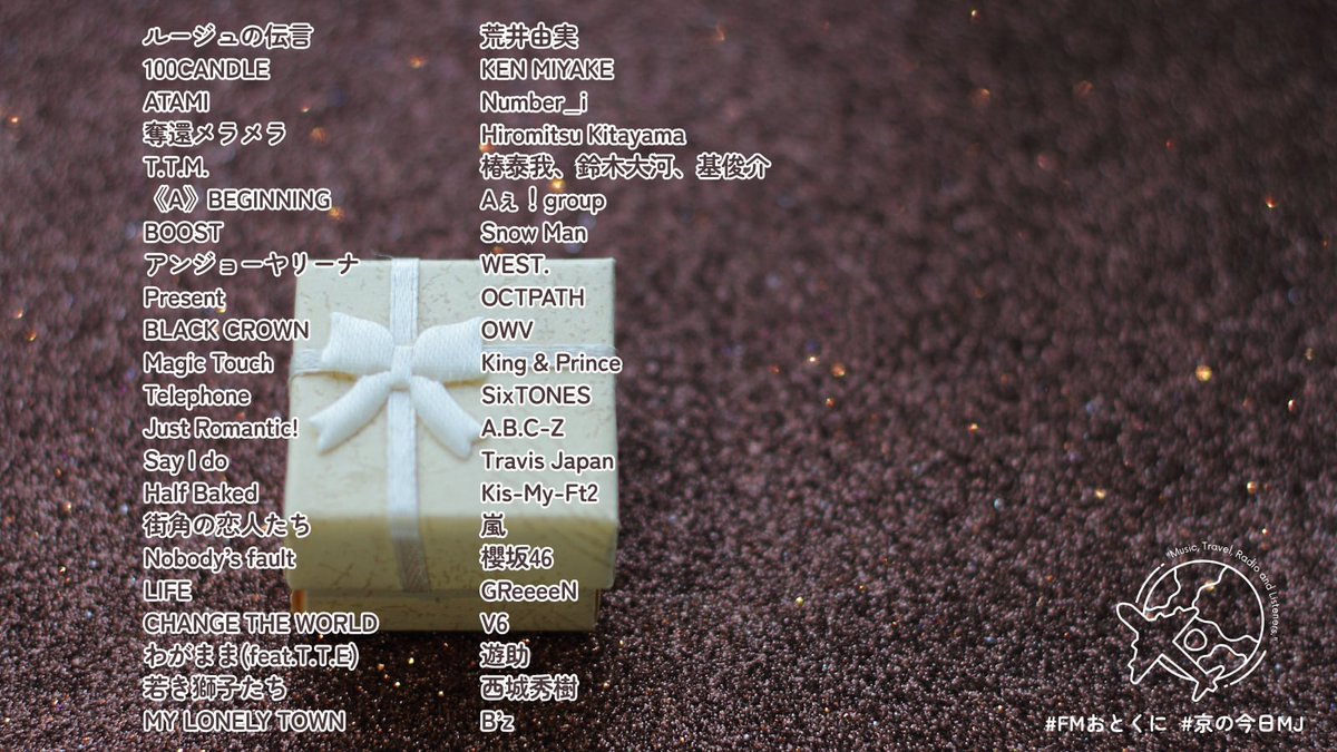 イオンモール京都桂川 Presents『京の今日〜Music Journey〜』お聴きいただきありがとうございました🎁
たくさんのリクエスト&amp;メッセージもありがとうございました🙏
本日19時〜再放送もお楽しみに✨
季節の変わり目体調に気をつけて☕
また来週👋
<a href="/AM_katsuragawa/">イオンモール京都桂川</a> 🎋
<a href="/1217_miiii/">工藤 みのり</a> 🐢
#京の今日MJ