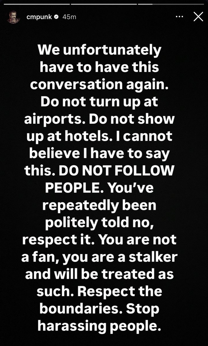 CM Punk on his Instagram Stories