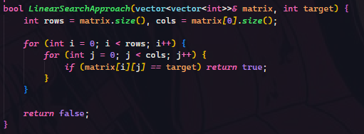 Sharmavicky_93's tweet image. 👨💻Brute Force (Linear Search)
🔹The simplest way — go through every cell until you find the target.
Time Complexity: O(m × n)
Space Complexity: O(1)
#100DaysofCode #LeetCode #DSA #CodingChallenge