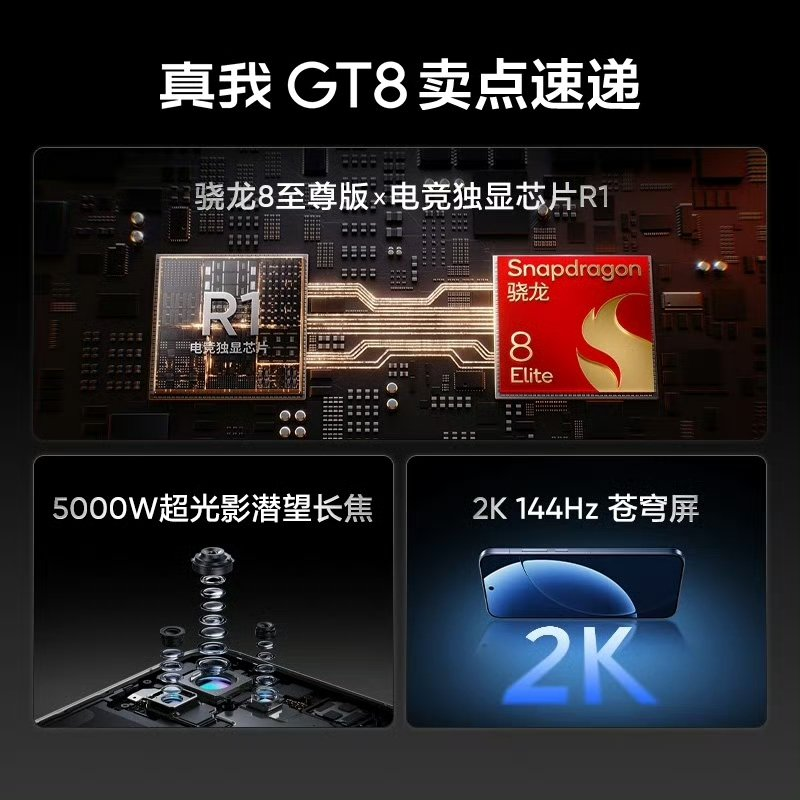 Techupdate3's tweet image. Realme GT 8 launch on October 21
2K 144Hz OLED screen
Snapdragon 8 Elite
50MP periscope camera