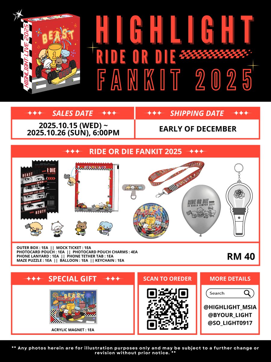 🏎 𝙍𝙄𝘿𝙀 𝙊𝙍 𝘿𝙄𝙀🏎
𝙷𝙸𝙶𝙷𝙻𝙸𝙶𝙷𝚃  𝙻𝙸𝚅𝙴  𝟸𝟶𝟸𝟻 🇲🇾

𝐑𝐢𝐝𝐞𝐎𝐫𝐃𝐢𝐞 𝐅𝐀𝐍𝐊𝐈𝐓 𝐏𝐑𝐄-𝐎𝐑𝐃𝐄𝐑
Thank you for waiting~~ 🤩
After our previous post, we received many comments and DMs from LIGHTs(B2UTYs)~ So we started coordinating again with those merch