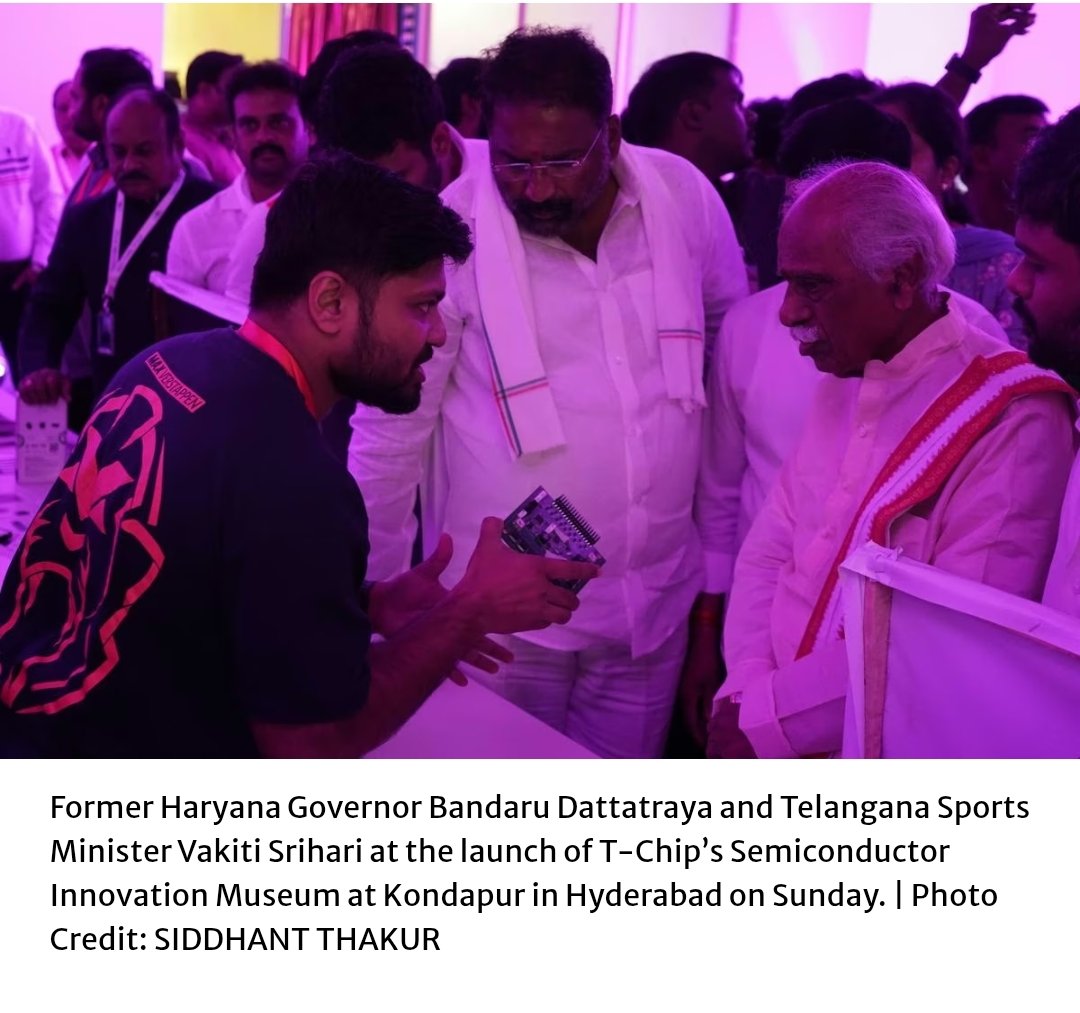 abhinavaduri9's tweet image. #Hyderabad launches #India’s first Semiconductor Innovation Museum 🏛️💡
T-Chip’s new museum showcases India’s AI chip, reusable rocket engine, next-gen EVs & display tech — aiming to make Hyderabad a global #semiconductor innovation hub.