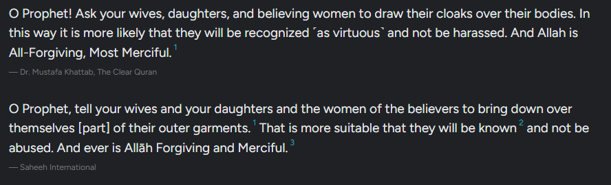 AdiysYs's tweet photo. @7signxx The hijab in Islam is a sign that a woman is a Muslim! To distinguish her from nonmuslim women! And nonmuslim women who don't wear the hijab are subject to harassment/abuse!

That's the difference between the veil depicting the Virgin Mary

So, the hijab must be banned!

QS 33:59 https://t.co/OWApvcGLo0